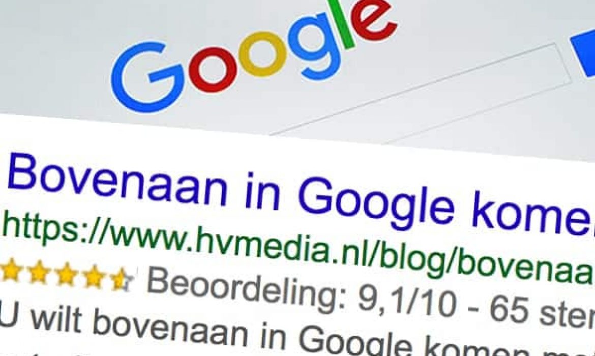 Bovenaan in Google meta data